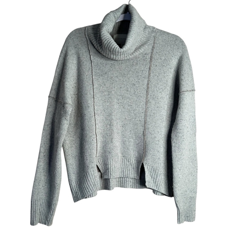 Brochu Walker Size S Carnaby Turtleneck Sweater Seam Double Knit Pullover Taupe